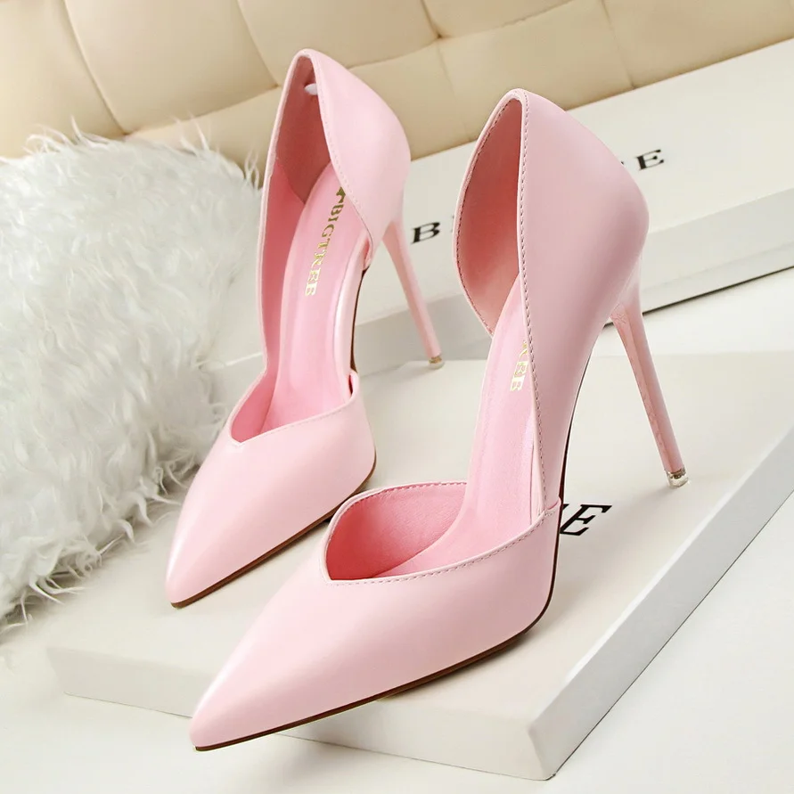 Wholesale Low Heel Ladies Pumps New Designer High Heeled Pointed Toe Ladies Pumps Sexy Elegant Women Heels