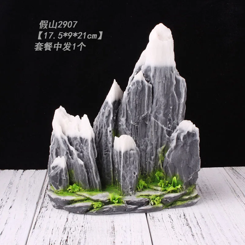 quyingqiu resin aquarium fish tank landscape decoration set rockery 29072908 straw house drunk Weng pagoda