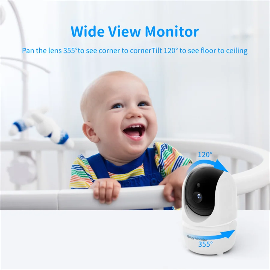 5,0 дюймов 720P HD ночное видение, 2х сторонняя связь Smart зум детский спальный монитор PTZ Видео няня