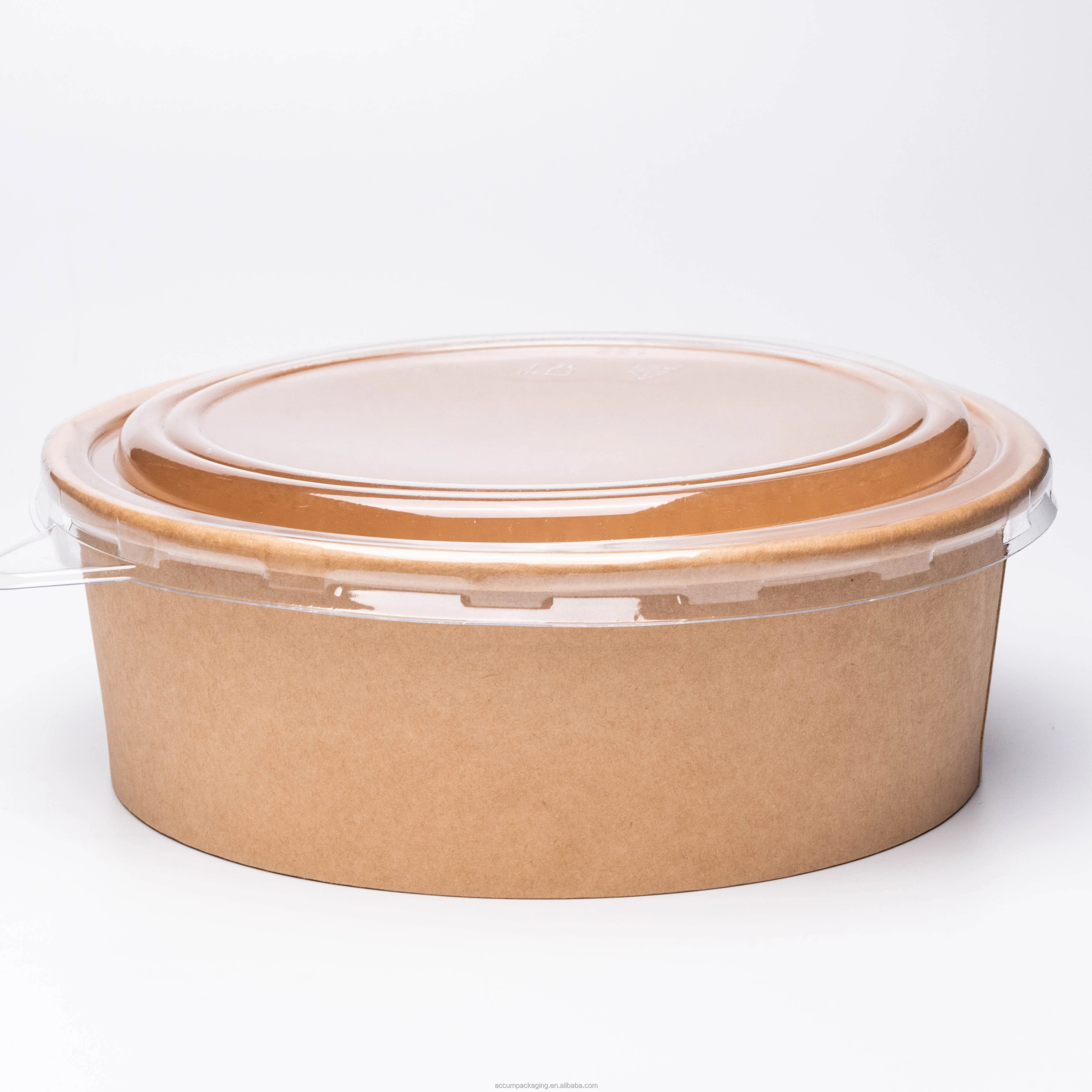 Different size 1000ml 100% Compostable  Biodegradable Take Away Round Paper bowl  custom logo