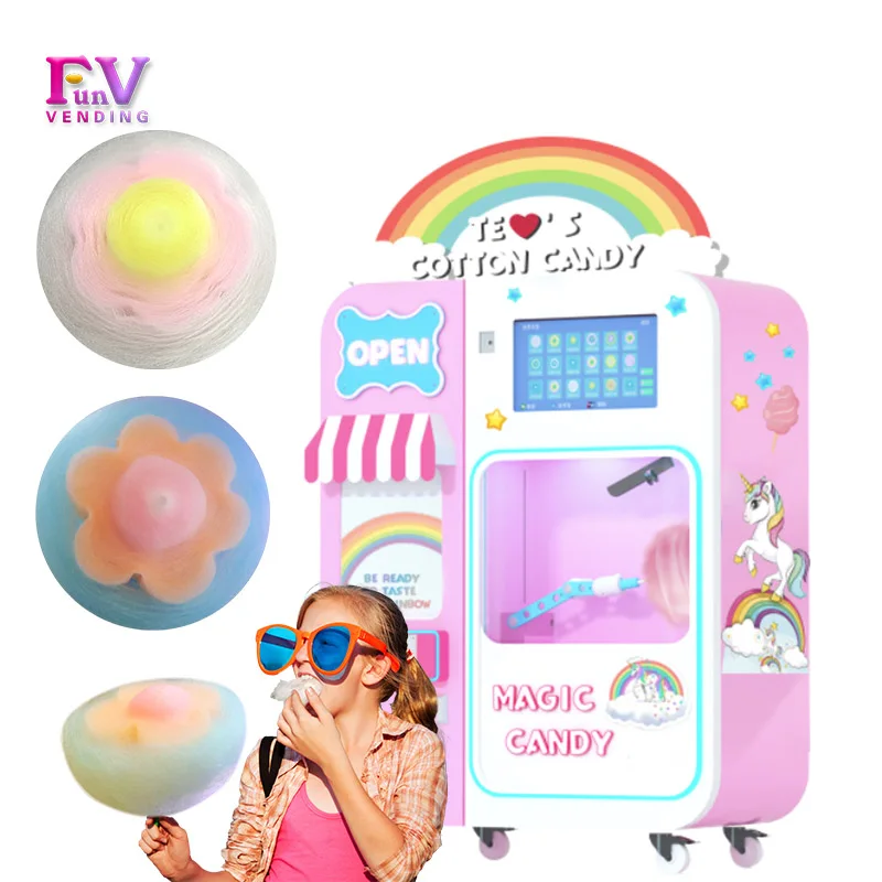 Free custom designed cotton candy floss machines for sale at low prices Vending machines suitable for all areas