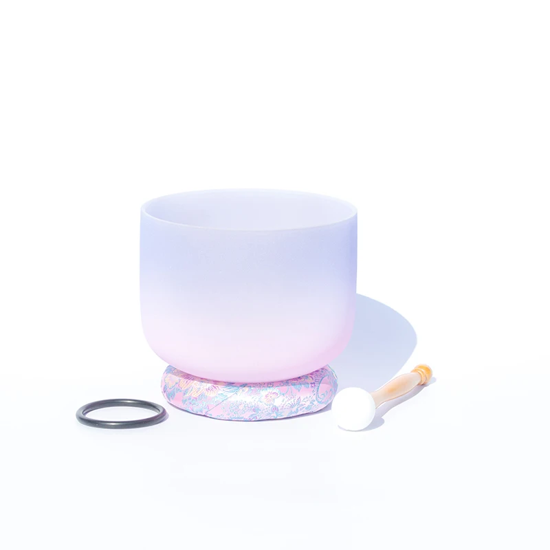 Candy series 8inch A Third-Eye Crystal Singing Bowl  Meditation Quartz Bowl Sound Therapy Free Mallet