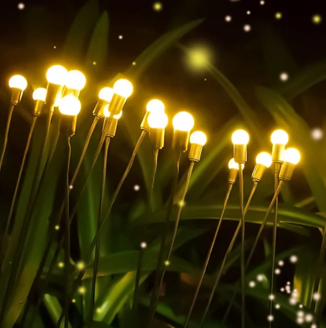 Newish Outdoor Courtyard Led Bulbs Decorative Solar Garden Starburst Swaying Light Waterproof Solar Firefly Lights