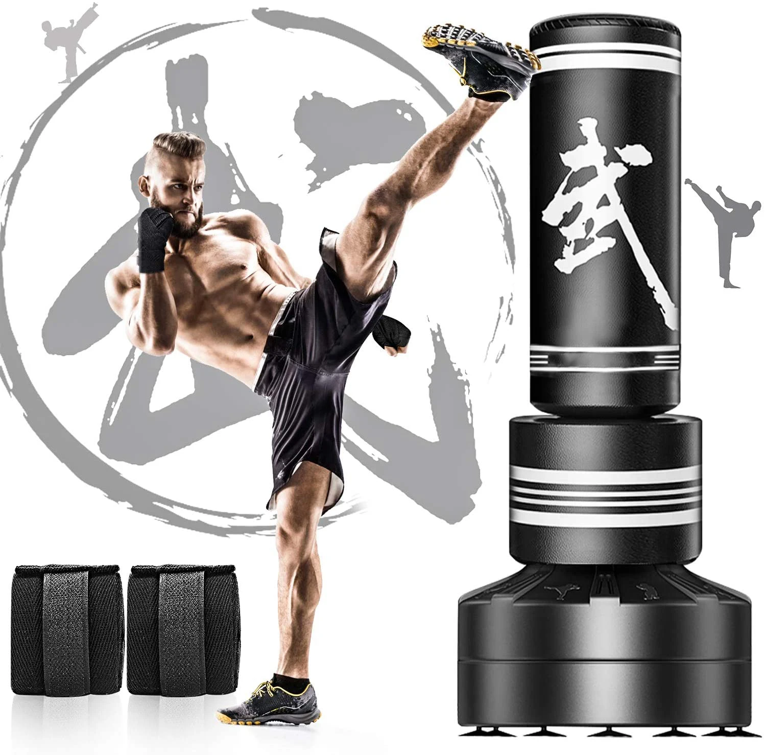 Самостоятельная подставка для грубого песка FANDING, подставка для кикбоксинга, подставка для бокса для детей и взрослых с основанием на присоске