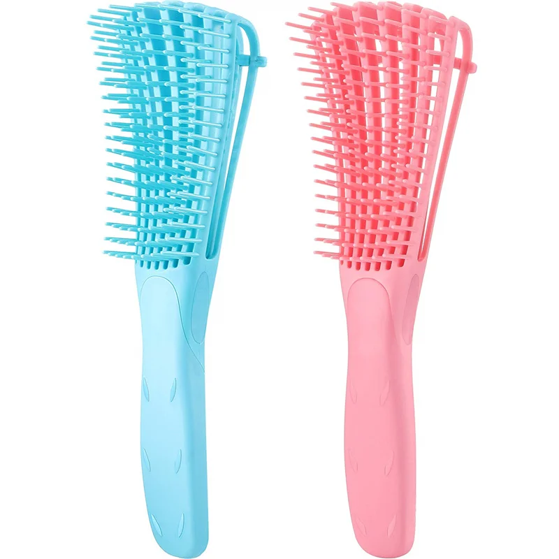 Professional Natural Curly Hair Detangler Dry and Wet Detangling Hair Brush For Afro America 3a to 4c Kinky Wavy Curly Coily