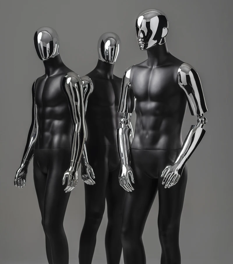 Clothing store artificial muscle sports model props man full body window black mannequins