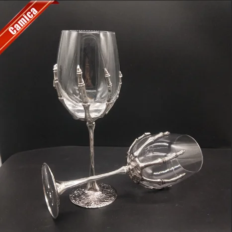 13oz/400ml Clear Crystal  stem wine glass  with skeleton base glassware for Halloween for Halloween