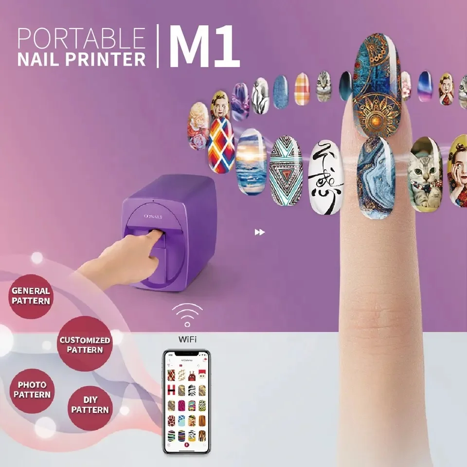 2024 Best Selling Portable Mobile Nail Printer Professional Digital Nail Art Flower Printer Machine