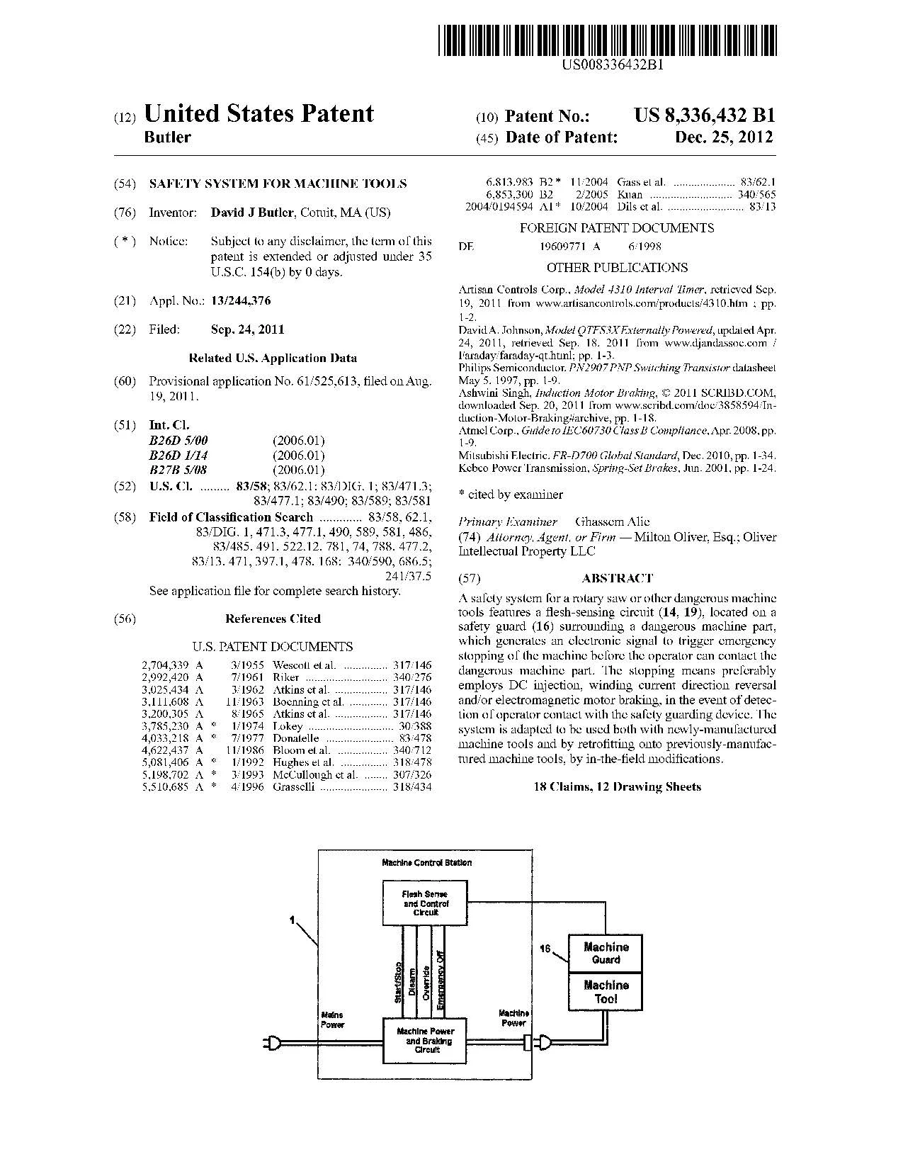 
Machine Safety Equipment Patent For Sale 