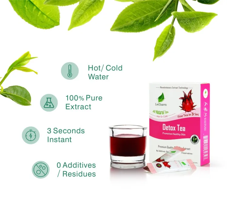Private label 14 Days  Rose Hibiscus Flower Detox Tea