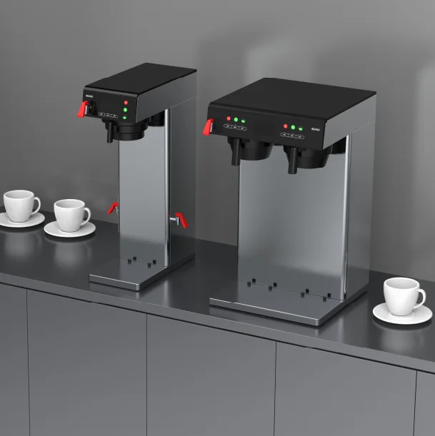 Multi-function Commercial Electric Cafeteria ThermoPro Twin 1.5 Gallon Coffee Brewer with Vacuum Servers