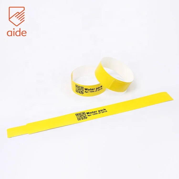 Disposable Waterproof Qr Code Custom Printing Paper Thermal Bracelet hospital wristband Direct Thermal wristbands