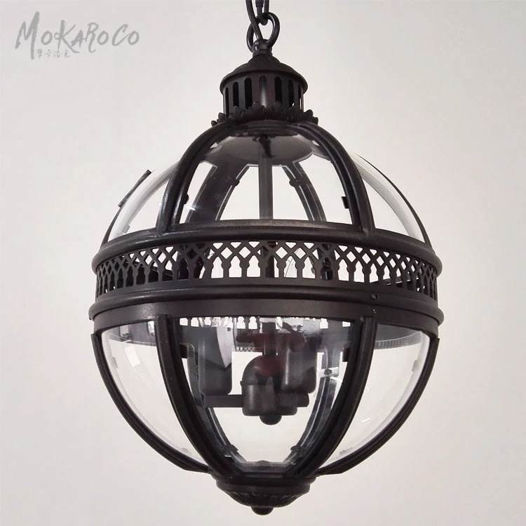 Victoria hotel pendant black color 3 Light 3 sizes glass ball chandelier factory outlet chandelier