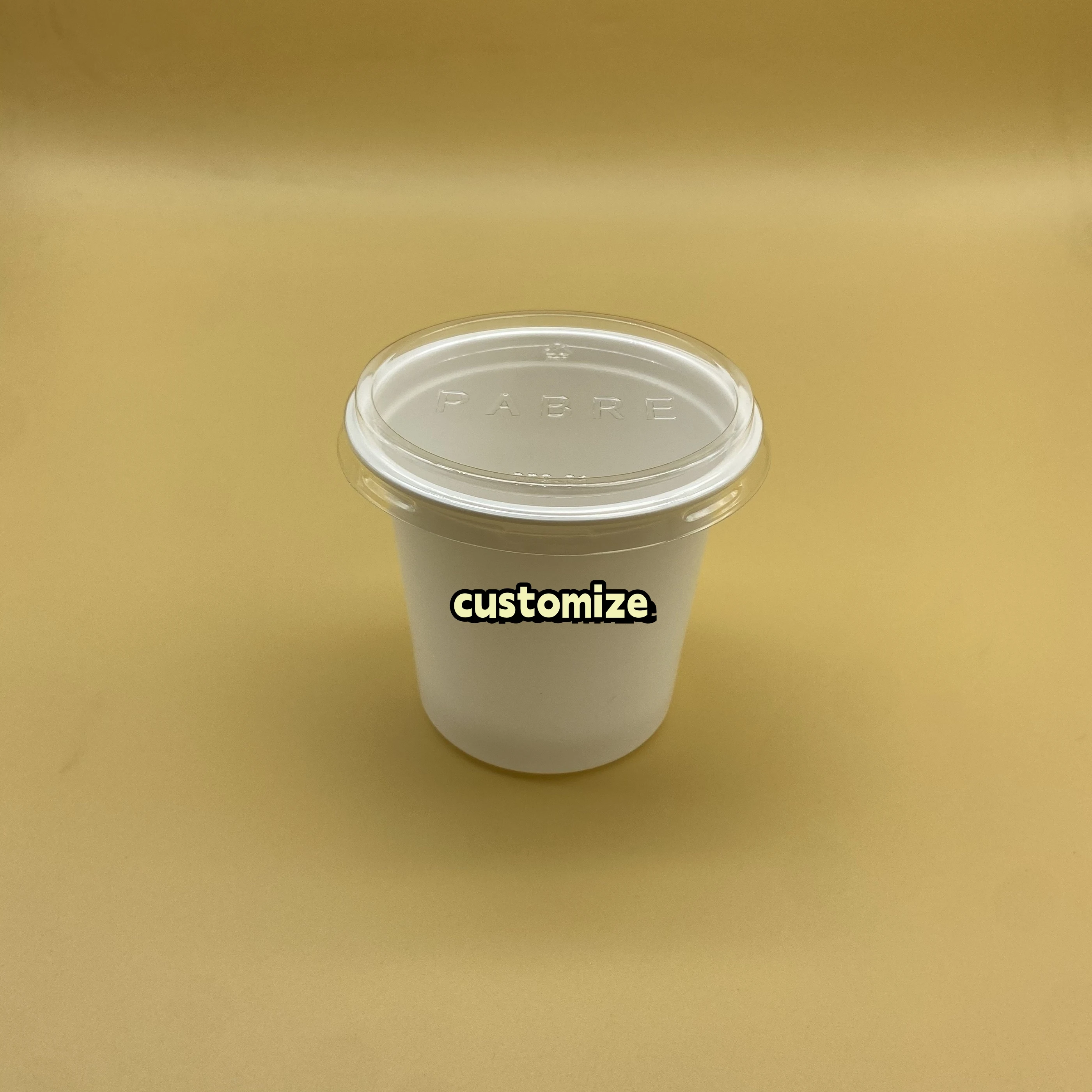 Sulide Eco Friendly 280ml 10 oz Disposable PP Plastico Yogurt Plastics Packaging White Cup Custom Plastic with PET Lids