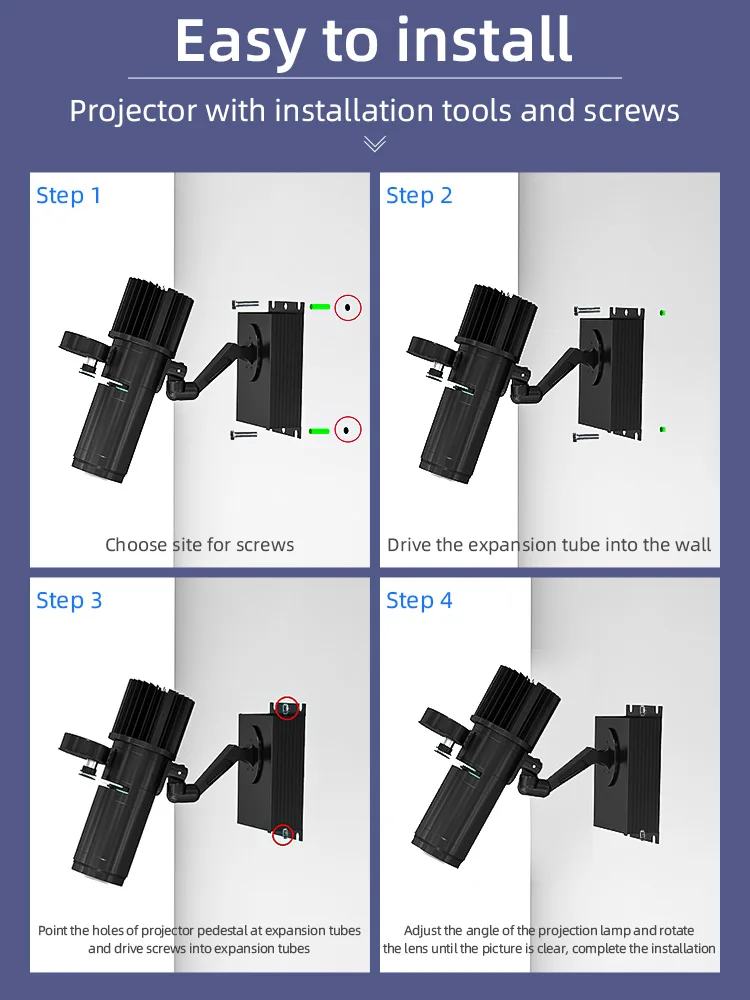 TNT Custom Image Indoor HD Advertising Projection Lamp Rotation Gobo Projector 40w Logo Light
