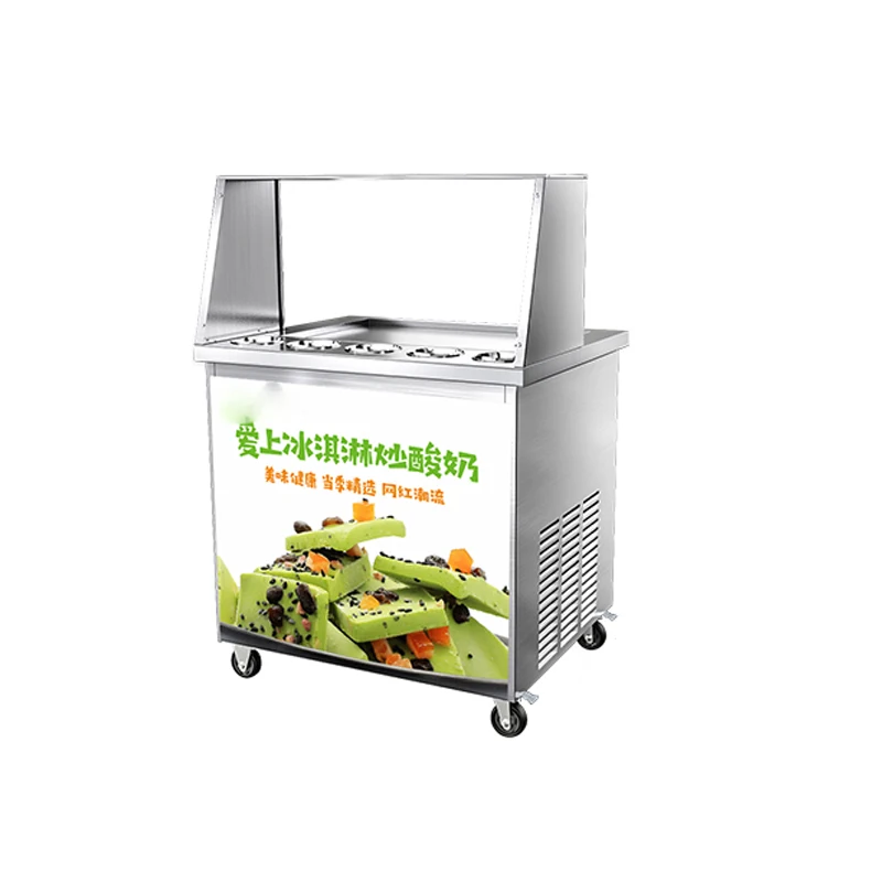 YUESHEN Hot Sell 5 Buckets Fry Ice Cream Roll Machine Ice Cream Machine In Dubai
