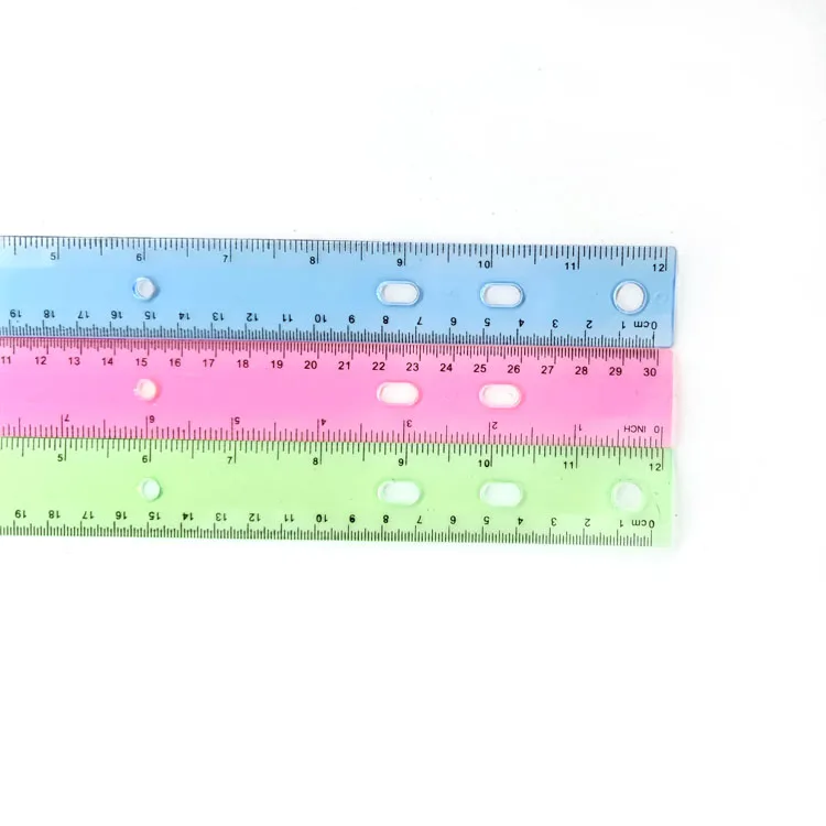 Office Desk Eco Friendly 30cm Double Sides Ruler Measuring Tools Plastic Straight Ruler Set