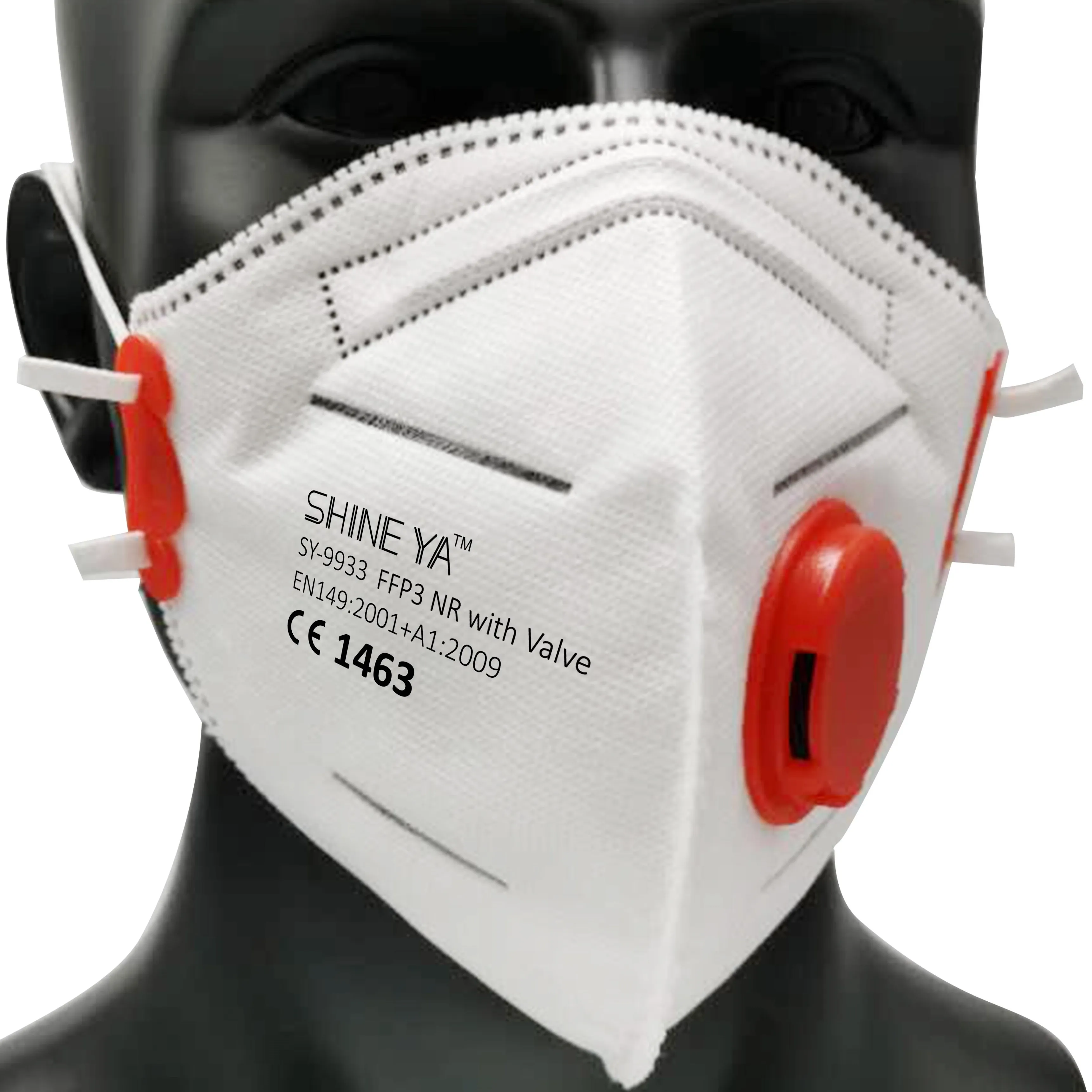 
ShineYa 4 Layers CE Certificate NB 1463 FFP3 P3 NR Head Wearing Anti Dust Respirator Masks With Valve 
