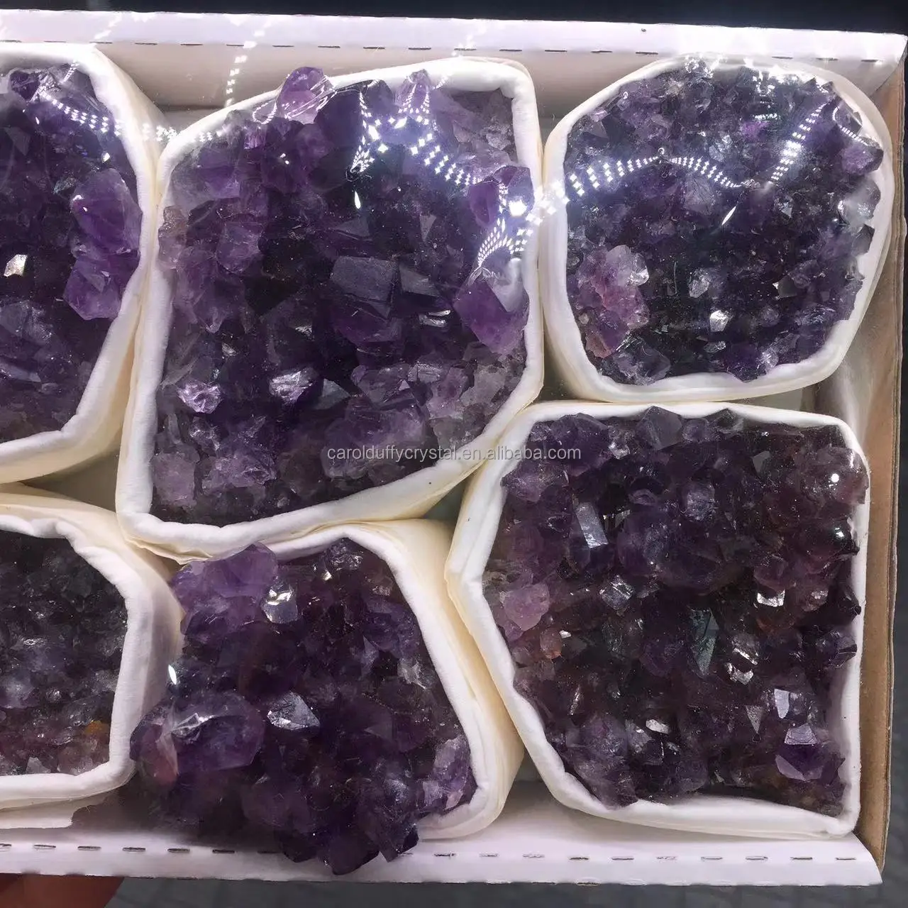 Wholesale Natural Raw Uruguay Amethyst Crystal Cluster Box Mixed Specimen for Gifit Decoration