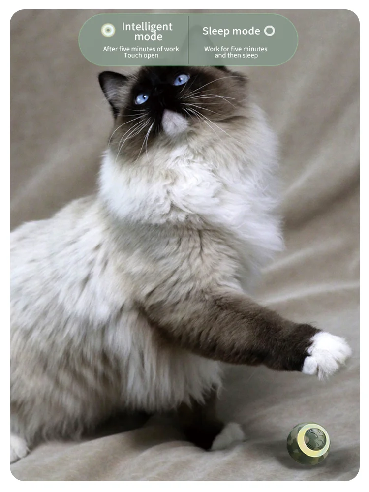 Pet USB Rechargeable Electric Automatic Rolling Ball  Rotating Ball For Cats  Pet Interactive Movement Toys
