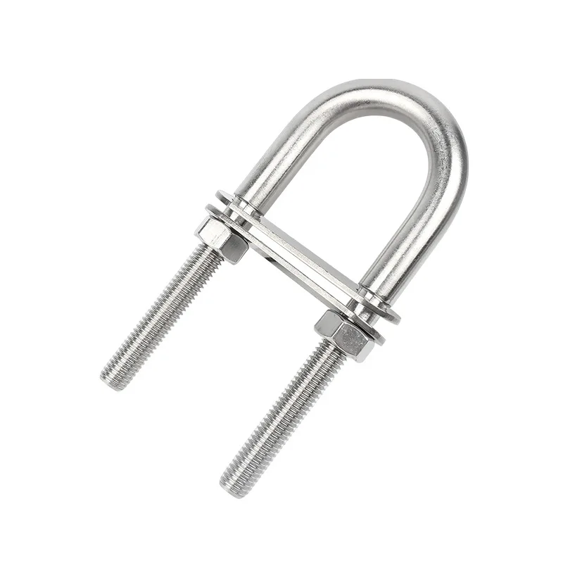Factory Custom Size Hot Dip Galvanized Stainless Steel SS316 U Type Shaped Lock Ubolt Pipe Clamp Square U Bolt For Truck