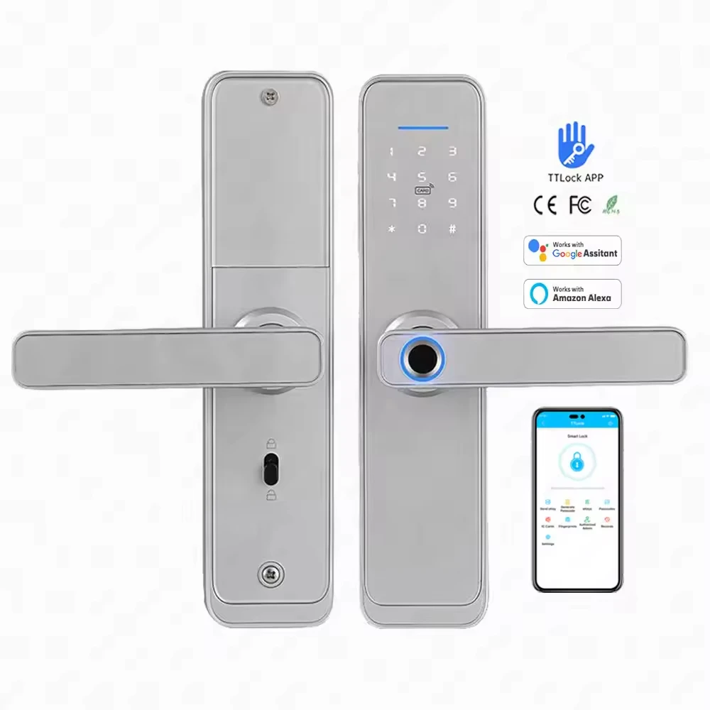 Ttlock App Key Card Smart Door Lock Waterproof Fingerprint Digital Electronic Door Lock Nfc Rfid Password Safe Wood Door Lock