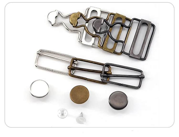 YN Overall Clasp Clips Set Overall Metal Suspender Buckles Adjustable Buckle Slider and Buttons for Overalls Bib Pants