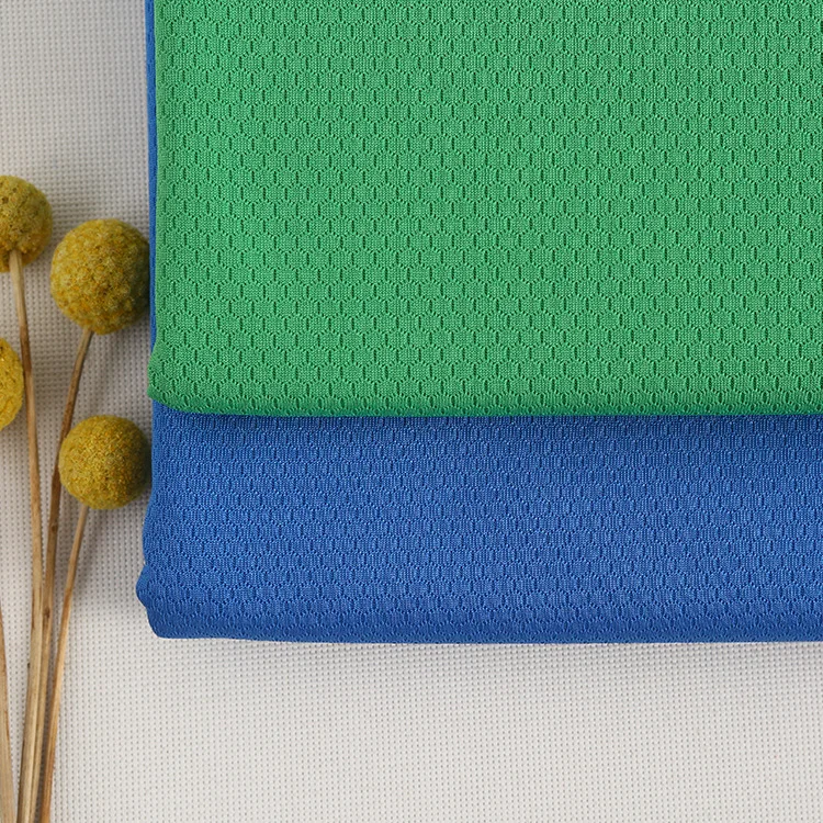 100% Polyester mesh stretch Knitting Shiny Plain Fabric Wholesale Textile Factory  Flocking  Mesh Fabric for basketball Jersey
