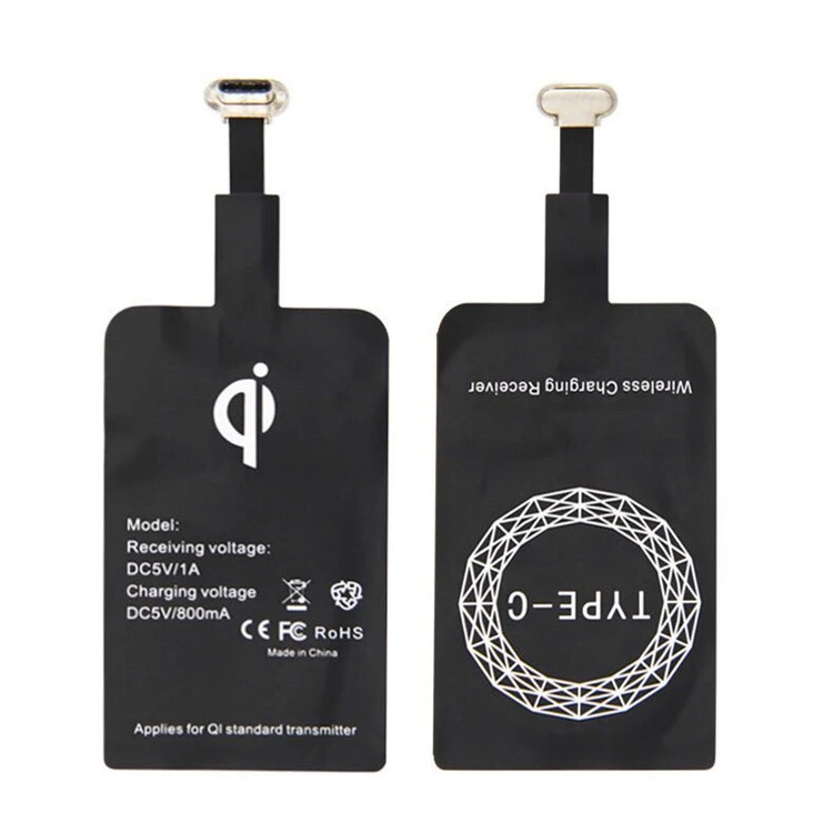 Universal Qi Wireless Charger Adapter Fast Charging Receiver For iP Sam Android For All Type C iOS Smart Phones Tablets