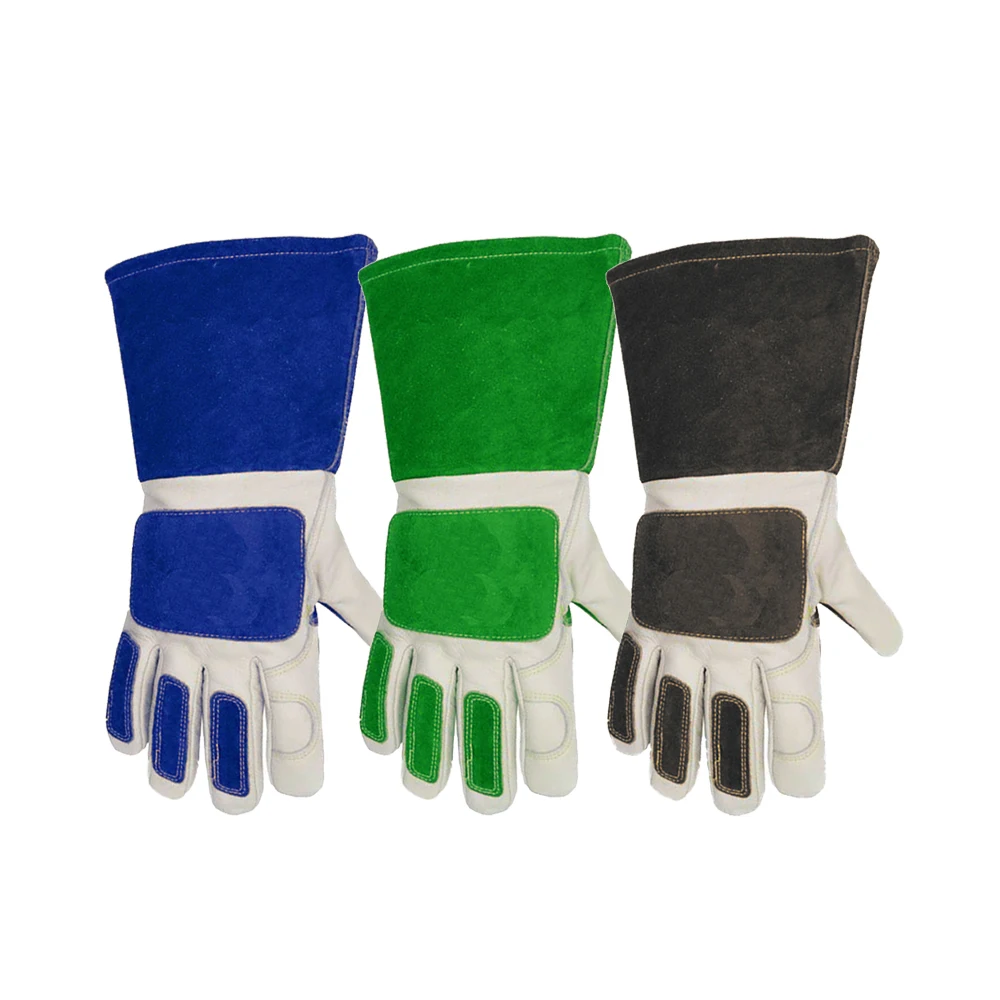 GLOVEMAN 14 дюймов Воловья кожа спилок риггер Мужские Промышленные строительные садовые защитные рабочие длинные сварочные перчатки tig