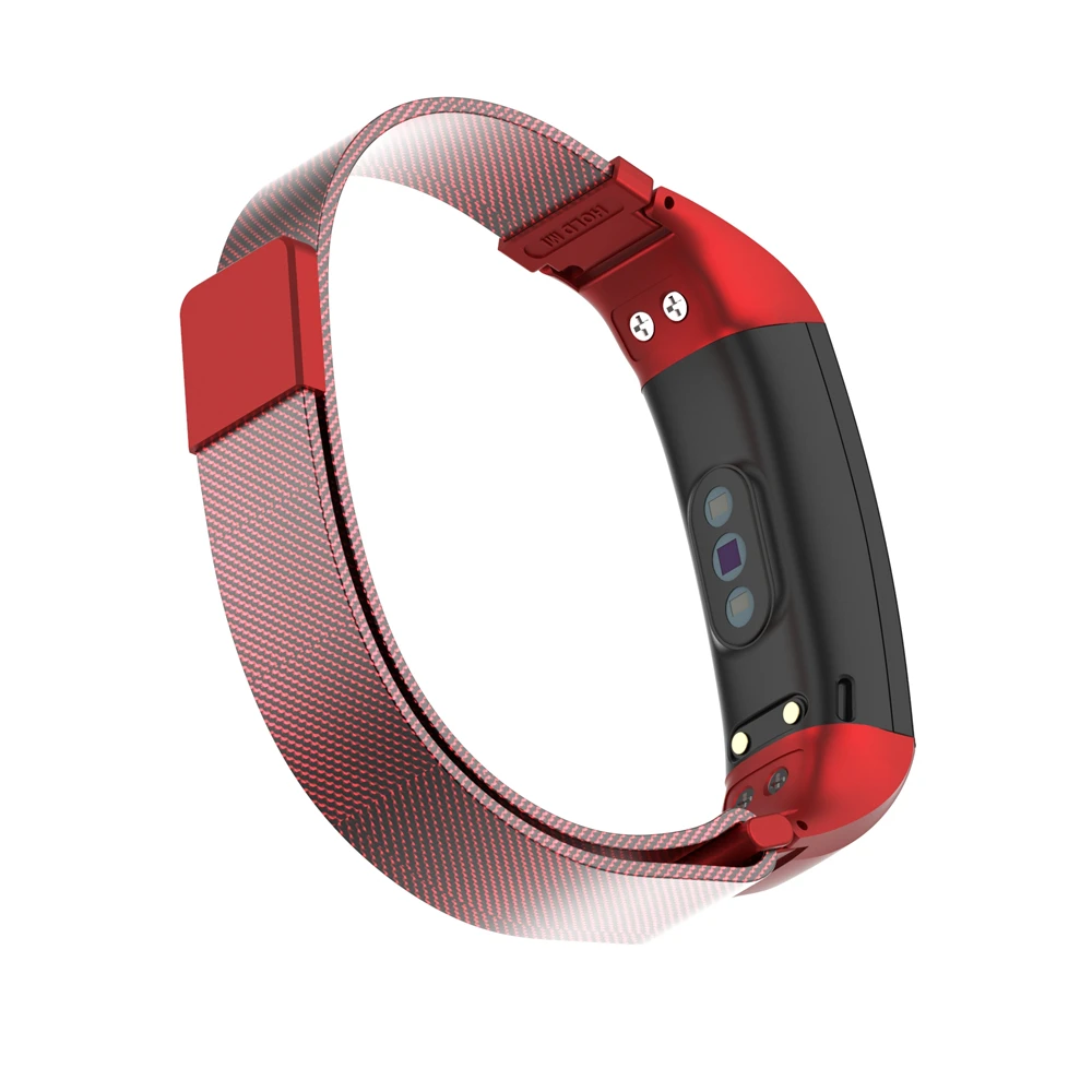 ODM HOLDMI 7083 series factory price red color milanese magnetic SS watch band for HUAWEI honor band 4