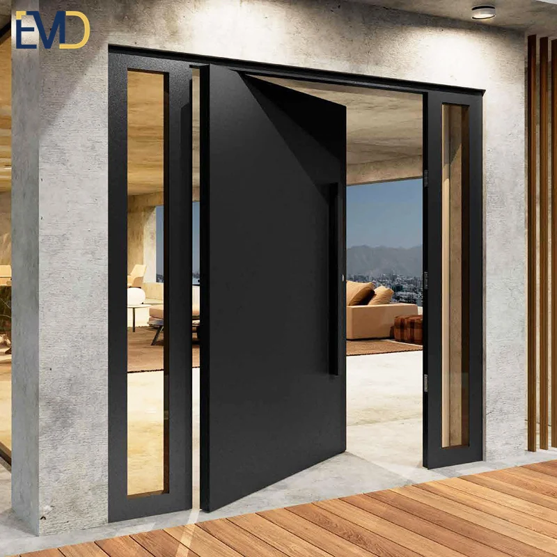 Custom made US villa aluminium modern burglar proof main exterior entry pivot door
