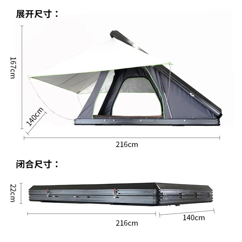Rooftop Tent Offroad Car Aluminium Triangle Roof Top Tent wiht window