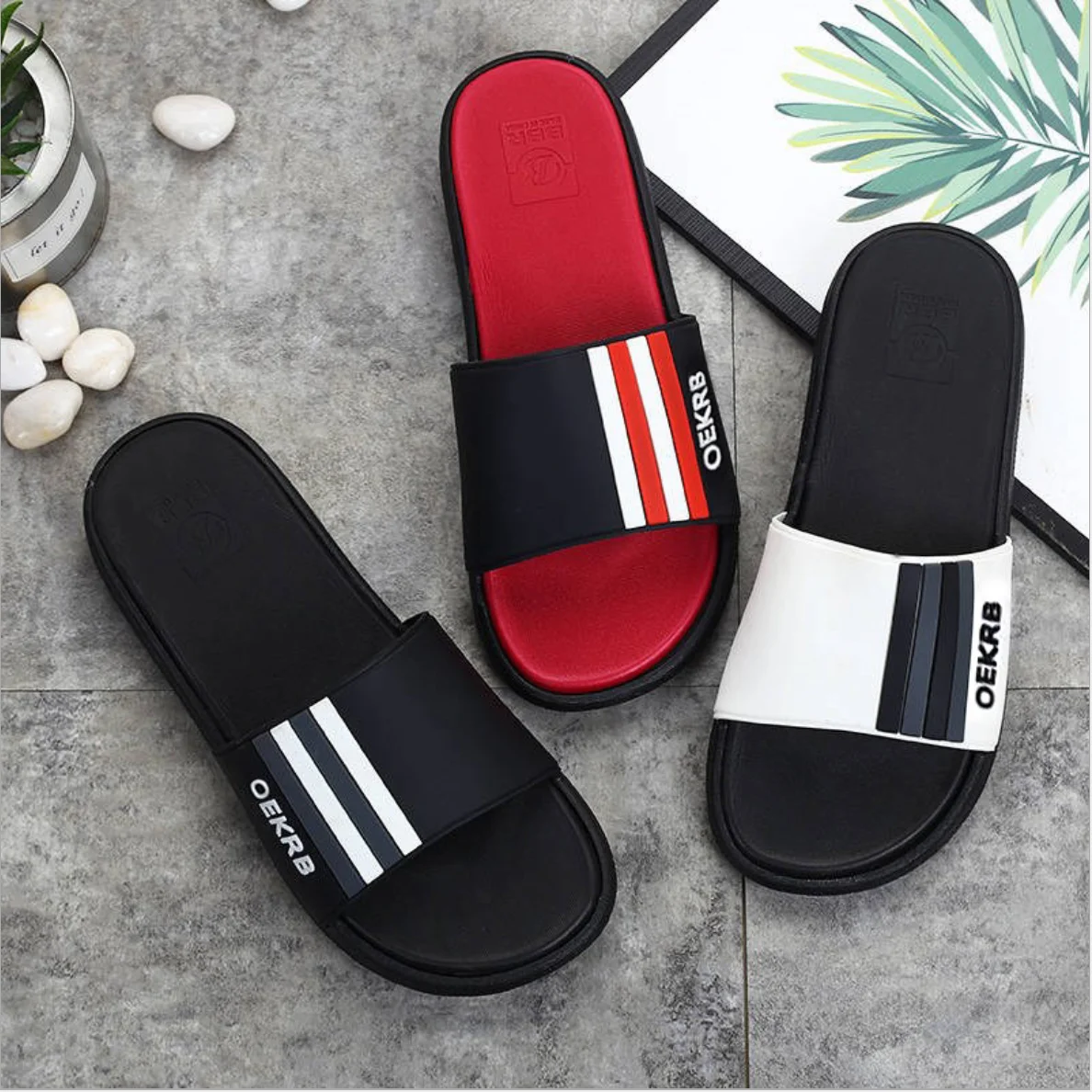 Wholesale Indoor Men Home Slippers Flip Flops Beach Summer Outdoor Slippers