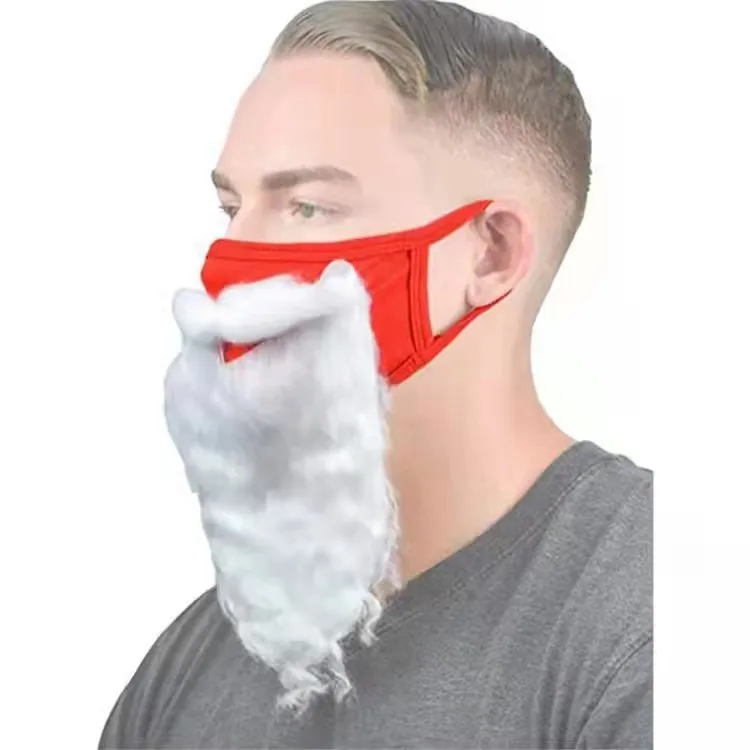 2022 wholesale new Santa Claus beard mask Halloween funny dress warm cotton party mask