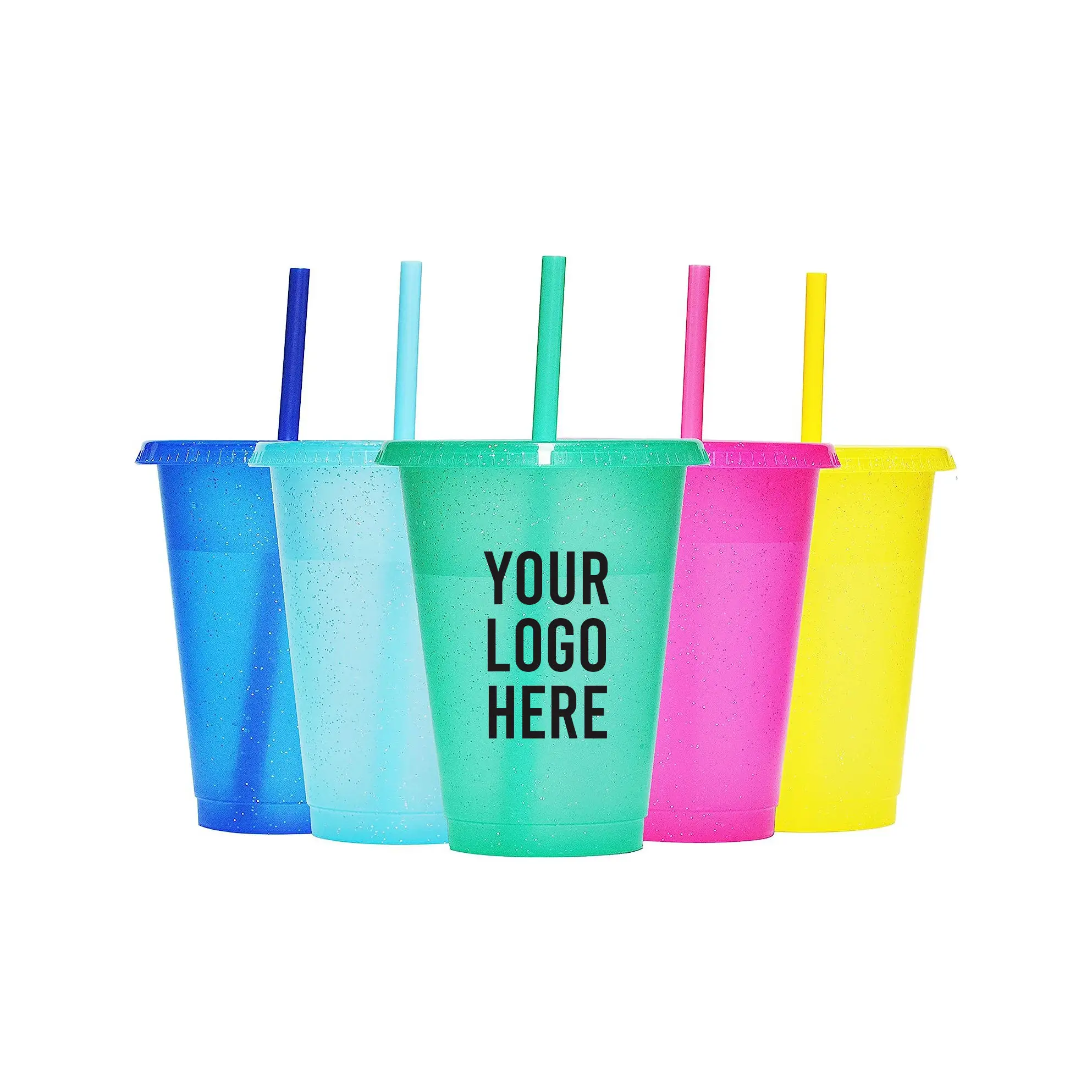 FOCUS Event Party Custom Logo Plastic Cup with Lid and Straw Cheap Promotional Gift Custom PP Cup Wholesale PP Cup