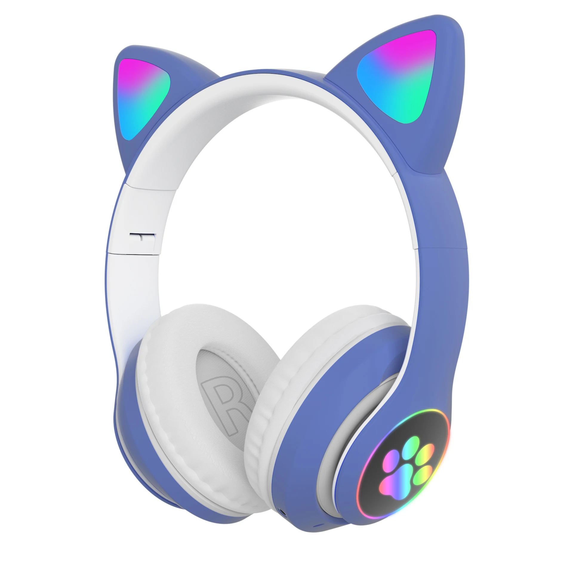 Flash Light Cute Cat Ears Wireless Headphones With Mic B39 Audifonos Kid Girl Stereo Music Helmet Phone Headset Gaming Headset