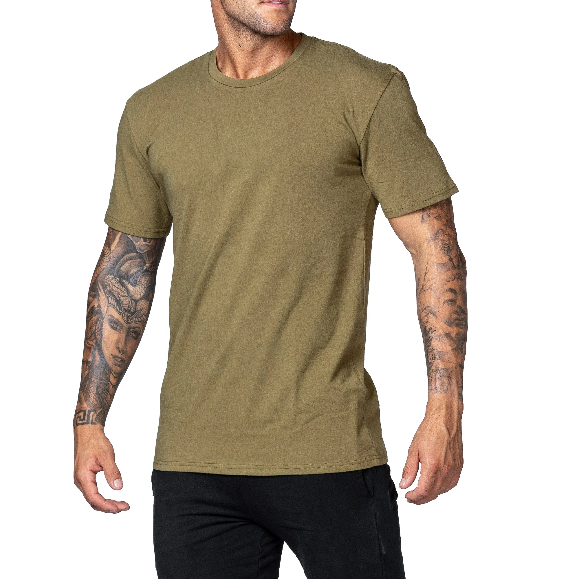 dongguan apparel tshirts blank custom men fit fitness sports bulk cotton plain t shirts