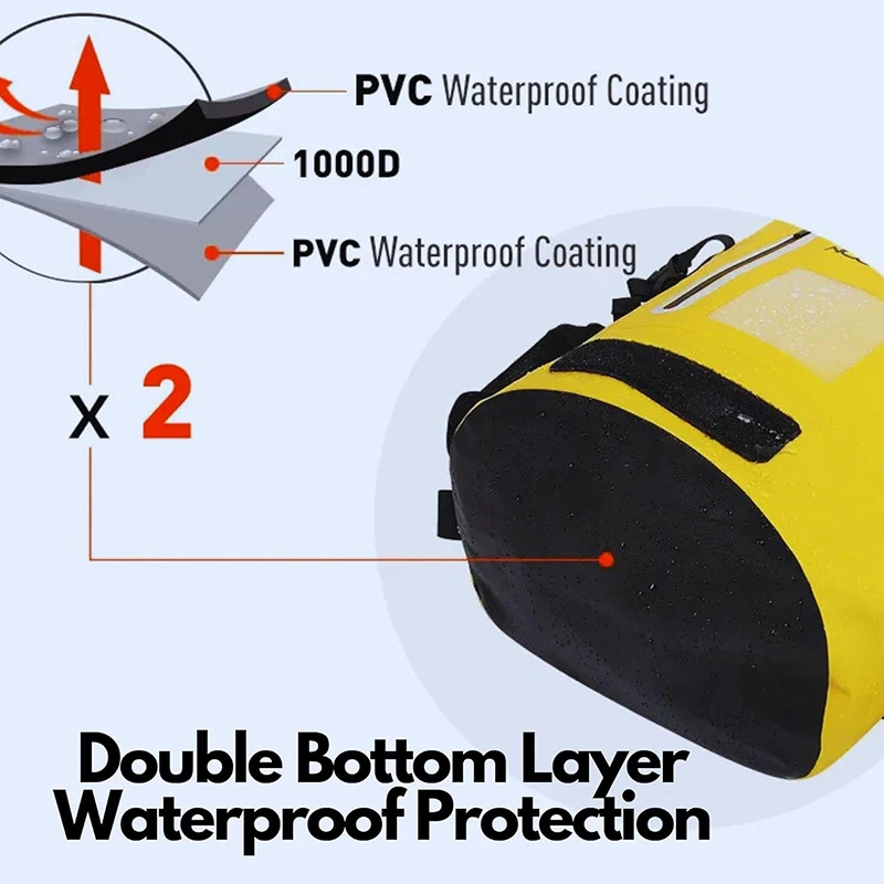 Waterproof Dry Bag Roll-Top Closure Waterproof Backpack Fishing Bag Double Layer Rucksack Outdoor Sport Dry Backpack