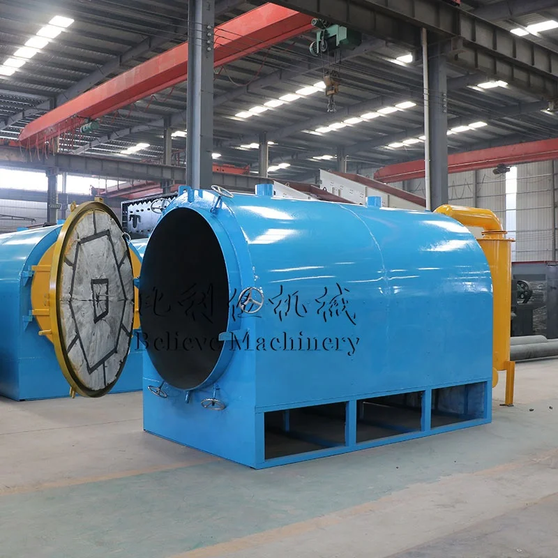 High-Capacity Wood Log Biomass Barbecue Charcoal Making Machine horizontal carbonized furnace