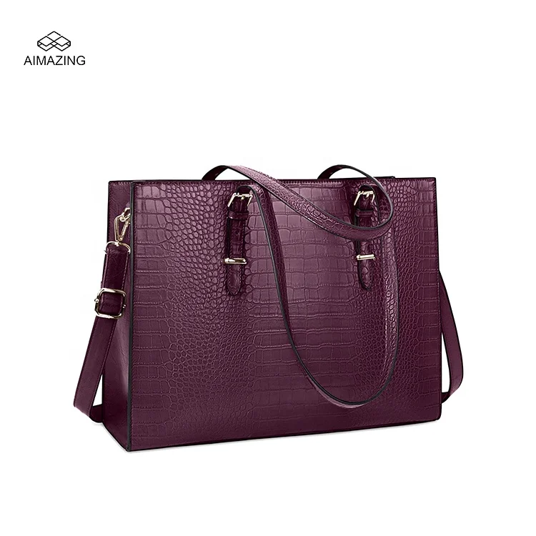 Сумка для ноутбука для женщин водонепроницаемый легкий кожаный 15,6 дюймов компьютер с сенсорным экраном монитора сумка бизнес-портфель для офиса, большая емкость