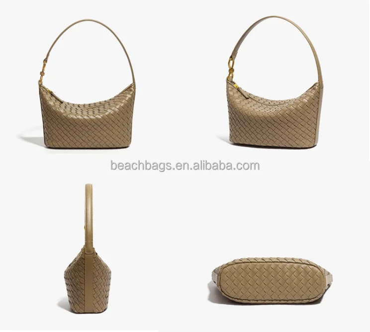 Custom Fashionable Weave Braided PU Leather Tote Bag Niche New Handmade Soft Braided Bag Versatile with Premium Feel Handbag