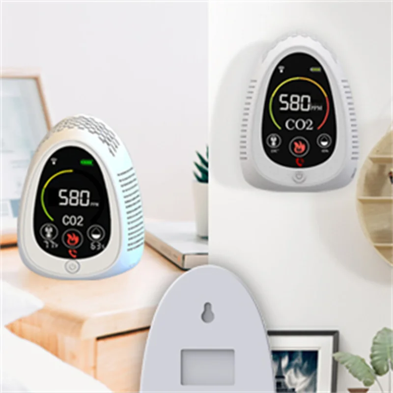 5 in 1 air quality monitor Tuya fire smoke alarm temperature humidity lora zigbee portable NDIR co2 controller