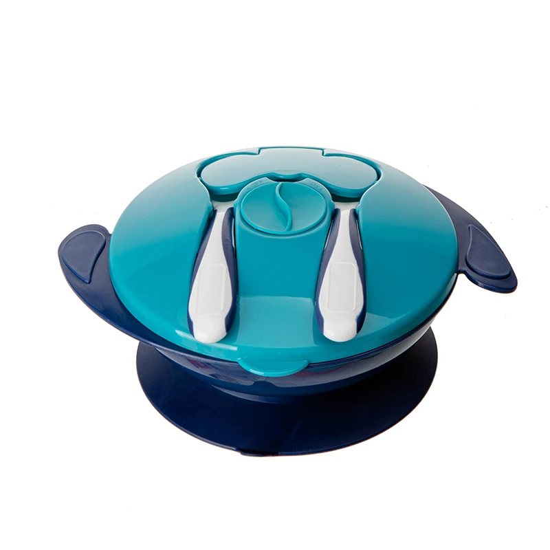 Mumlove Product newest design sweet baby suction bowl with child cutlery fork and spoon sets baby food warmer bowl