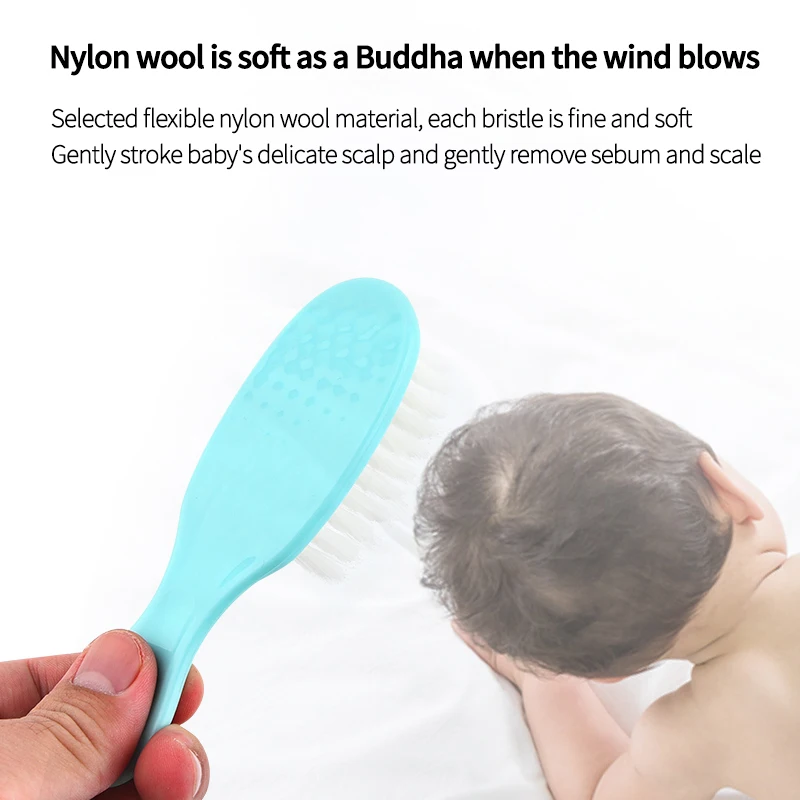 2 Pcs Set Plastic ABS Baby comb and brush set massage scalp newborn baby comb clean scalp PVC BOX Package