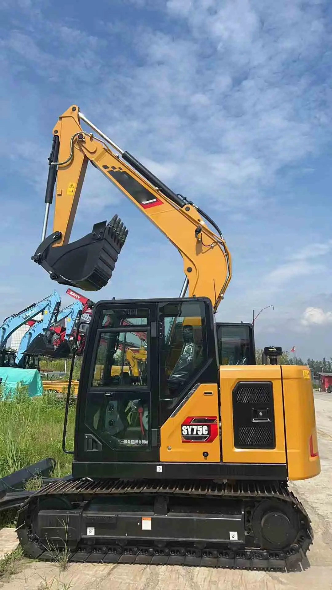 SANY 7 тонн 43kw экскаватор SY75C DENSO двигатель мини гидравлический с различными насадками