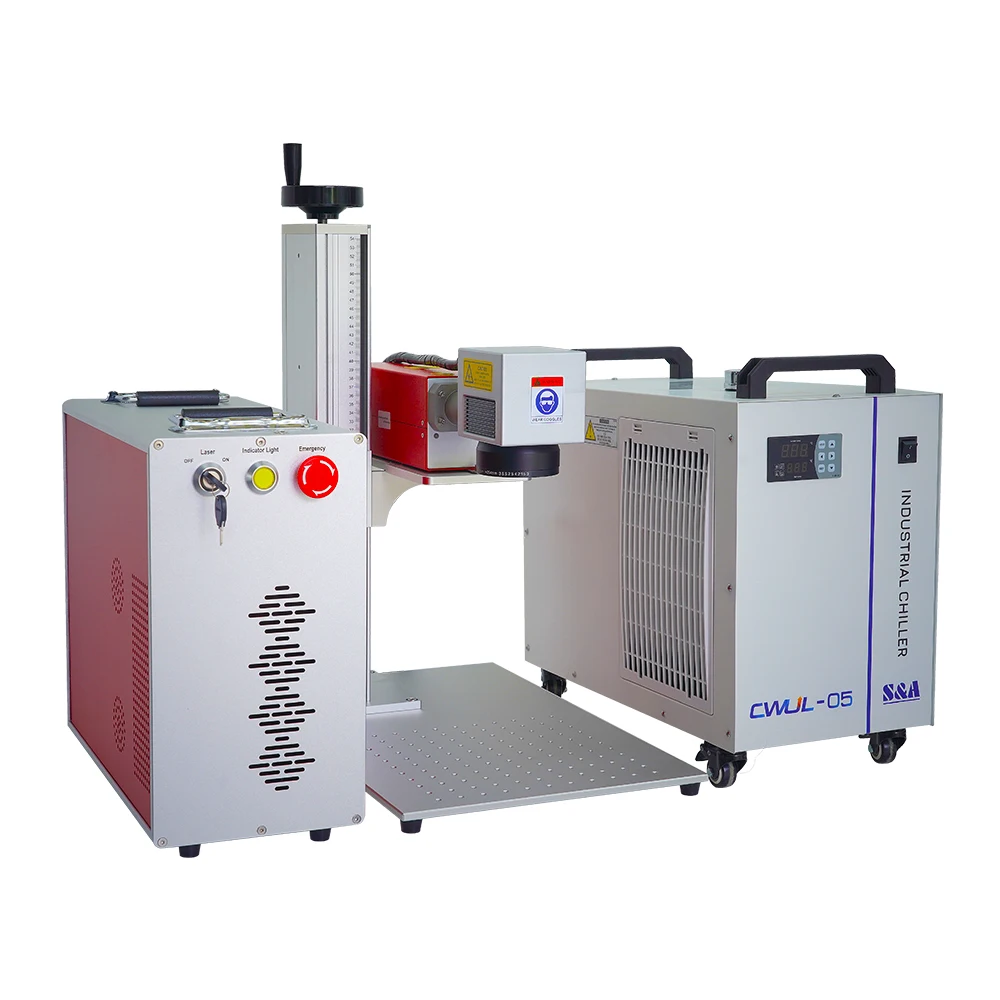 uv laser marking machine with rotary 5w jpt uv laser marking machine