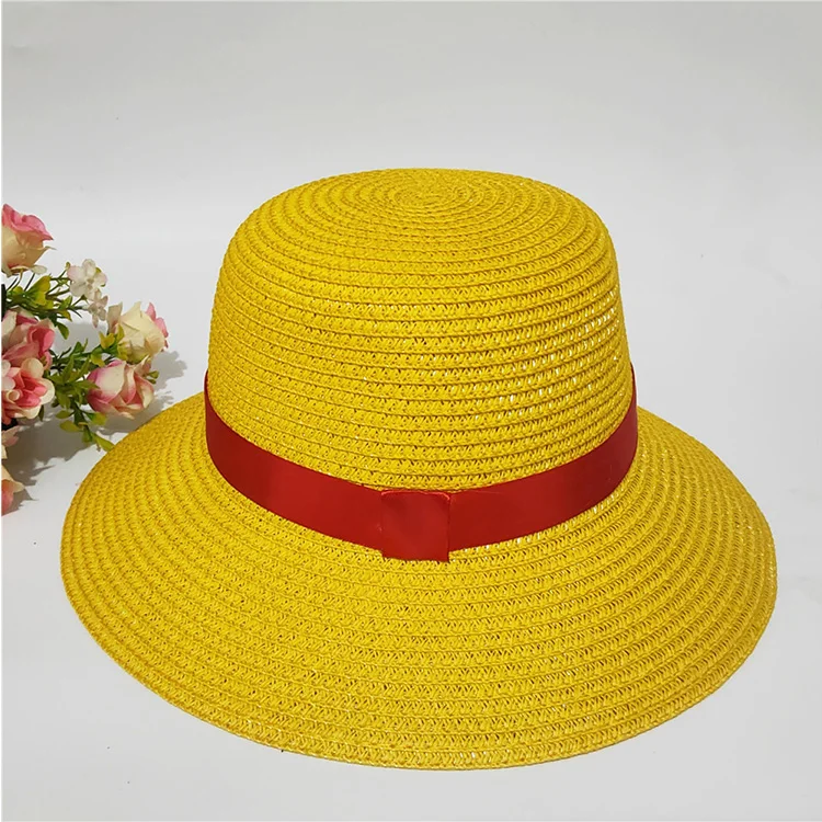 
Japanese Anime ONE PIECE Luffy Fashion Unisex Big Cosplay Beach Visor Sun Straw Hat 