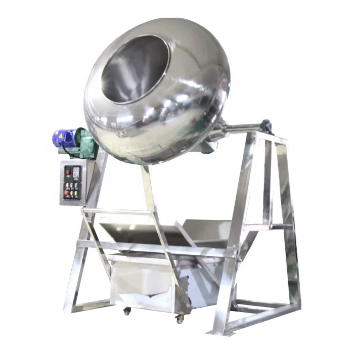 commercial industrial pourable dumping tilting tablet sugar coating pan machine