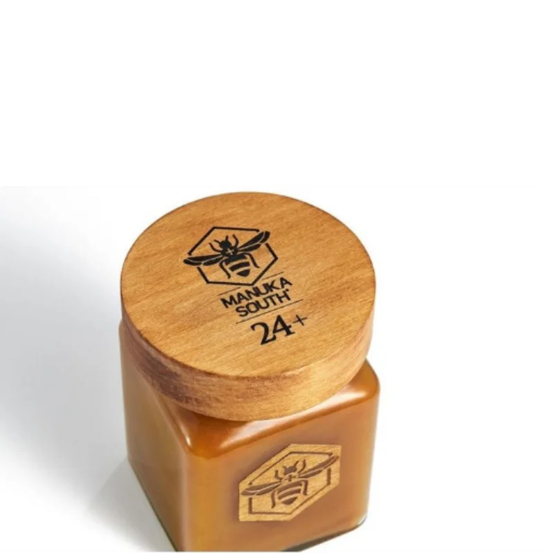 Recyclable Square Glass Honey Jar with Wood Lid Kitchen Storage Pickle Jam Jar Empty Glass Food Storage jars